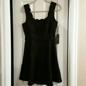 Lulu's Faux Suede Skater Dress